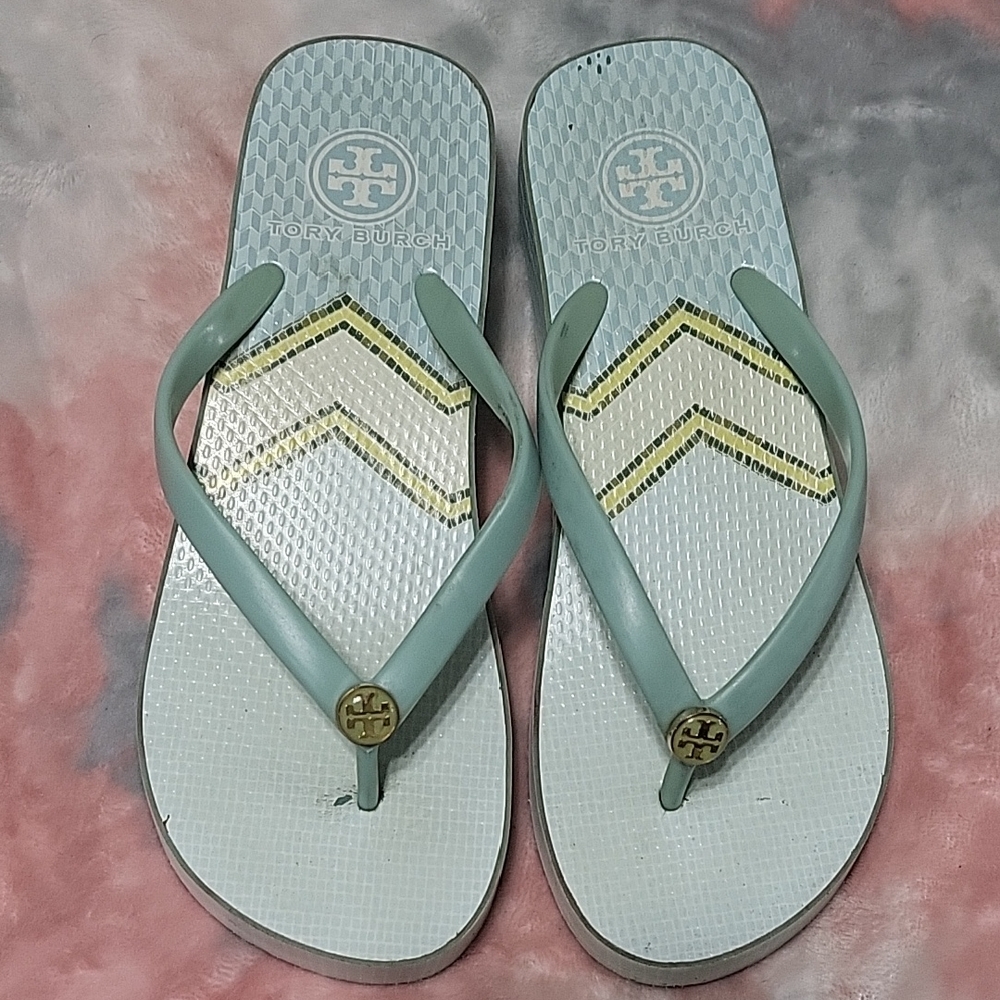 Tory Burch Mint and Gold Sandals 7.5M